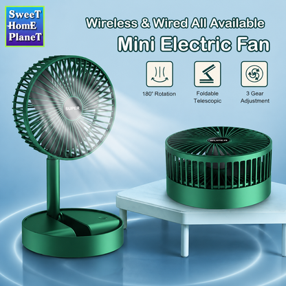 Portable Folding Fan, Rechargeable USB Type-C Fan