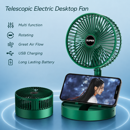 Portable Folding Fan, Rechargeable USB Type-C Fan