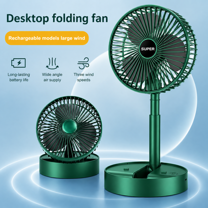 Portable Folding Fan, Rechargeable USB Type-C Fan