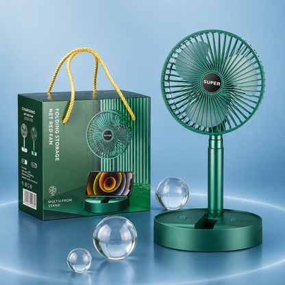 Portable Folding Fan, Rechargeable USB Type-C Fan