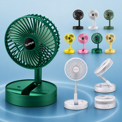 Portable Folding Fan, Rechargeable USB Type-C Fan